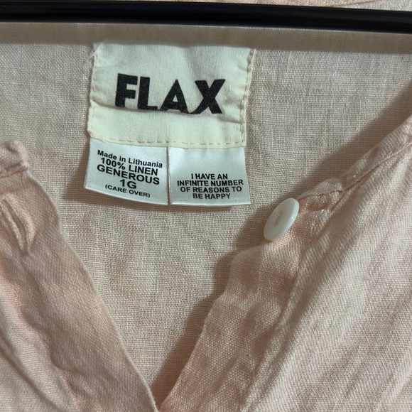 Flax Light Pink Linen Blouse Size 1G - Picture 2 of 4